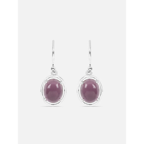 Mia by Tanishq Purple Pop Silver Drop Earrings