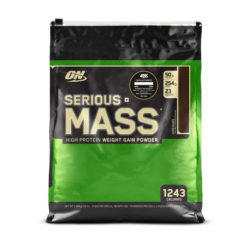 Optimum Nutrition (ON) Serious Mass Weight Gain Powder Chocolate - 12Lbs