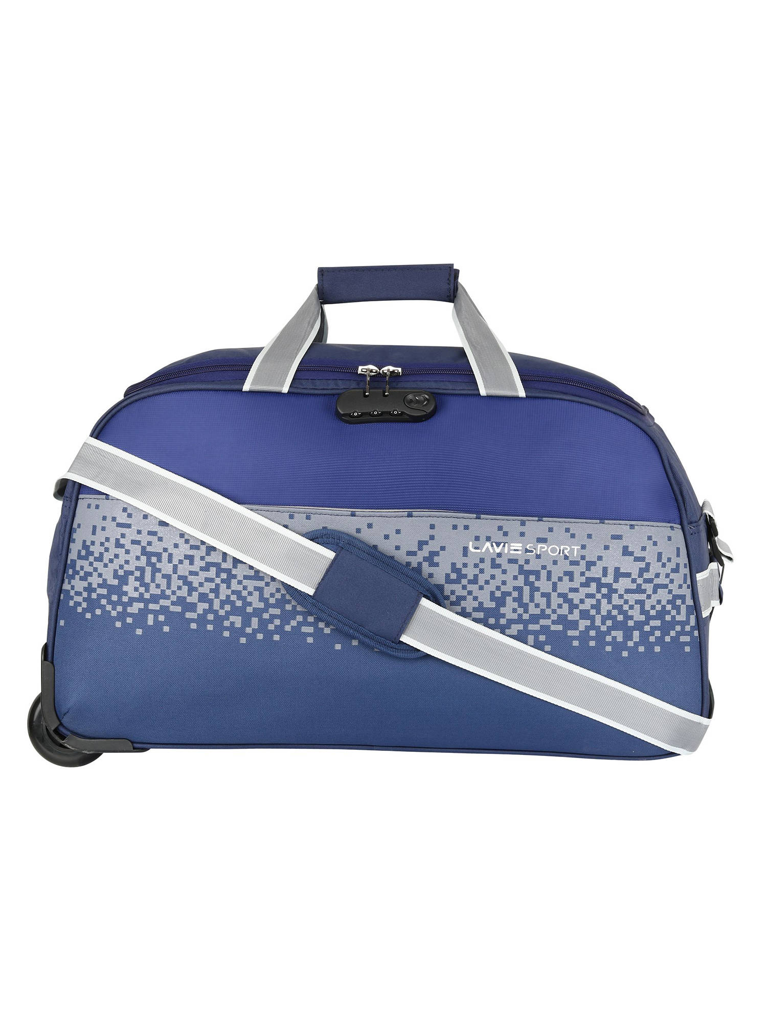 Lavie Sport Unisex Pixel Travel Duffle (Navy Blue) (M)