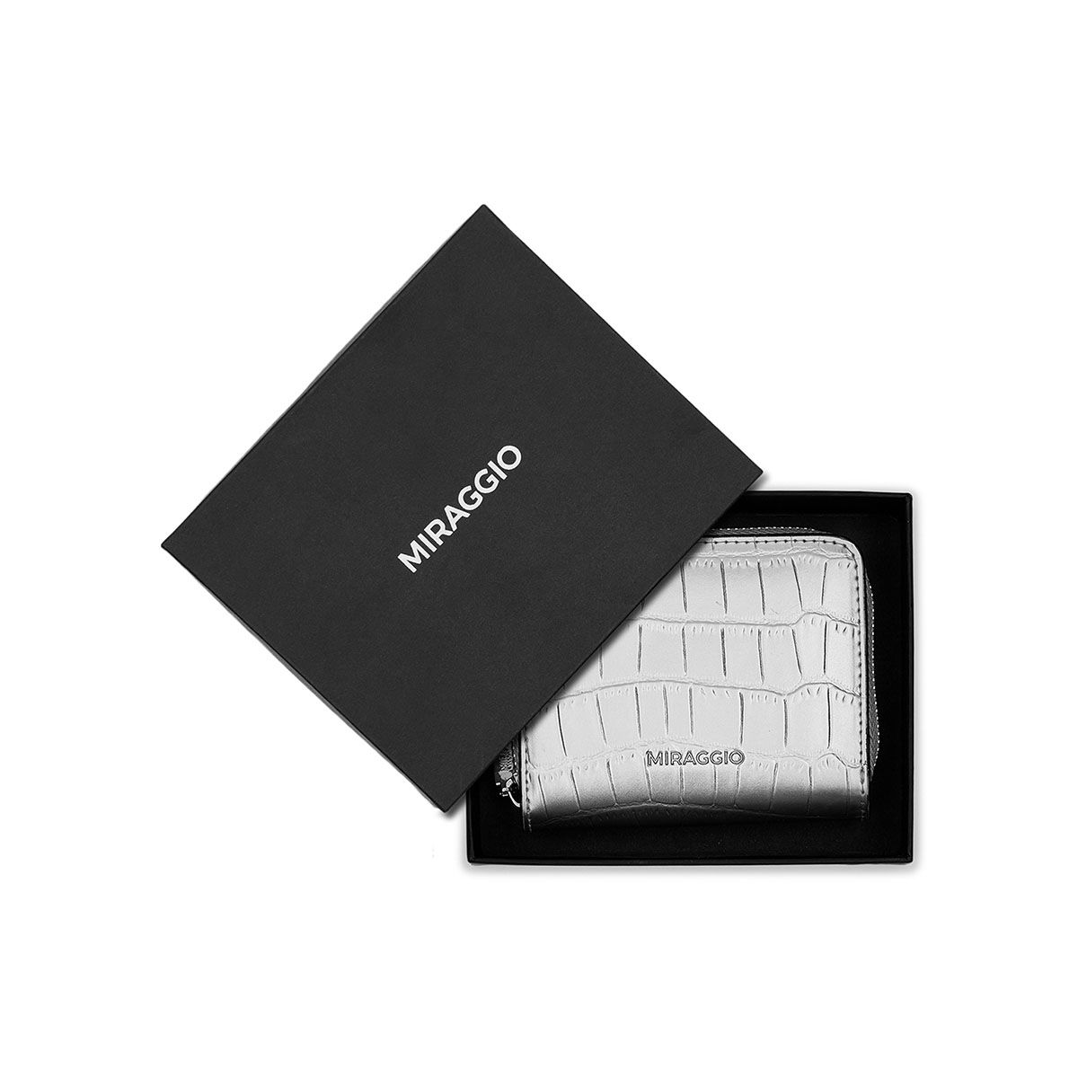 Buy MIRAGGIO Silver Textured Wallet Online