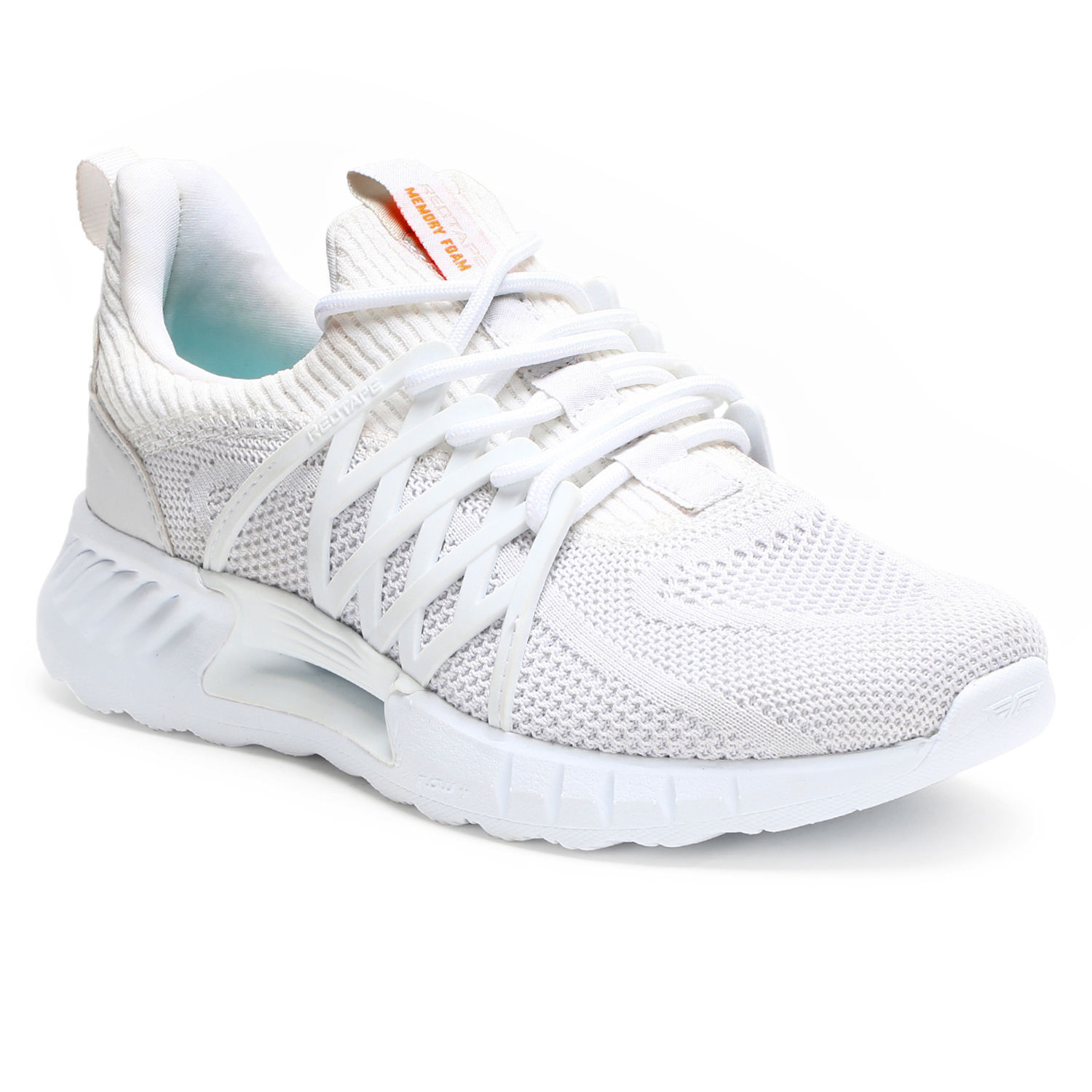 white shoes red tape