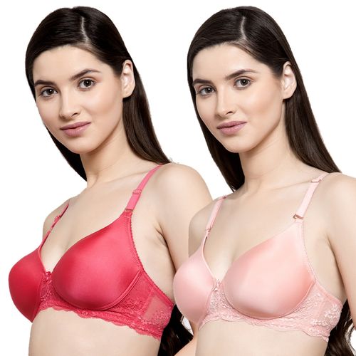 Groversons Paris Beauty Women's Pack of 2 Non-Padded Non-Wired