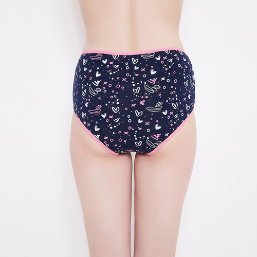 Buy Clovia Cotton Pack of 2 High Waist Printed Hipster Panty