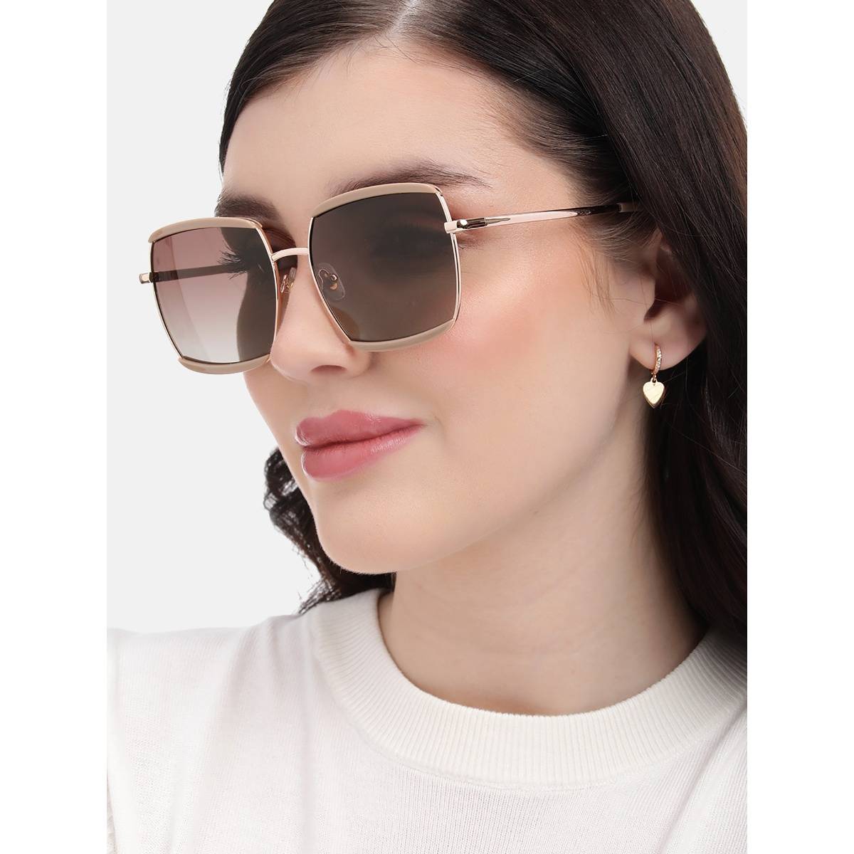 Carlton London Rose Gold Toned with Polarised Lens Oversized Sunglasses (CLSW485)
