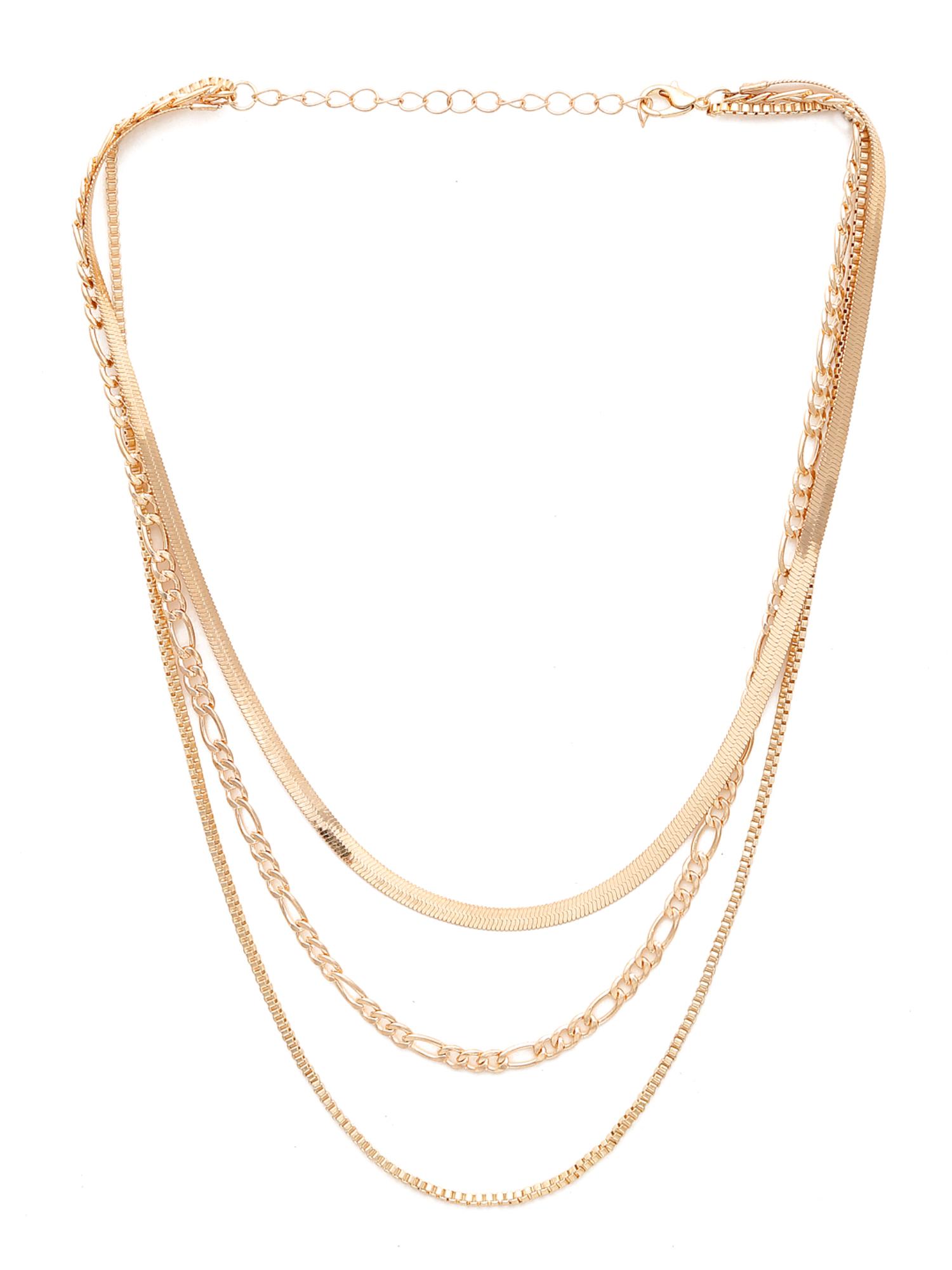 Buy Stol'N Women Gold Alloy Snake Bone Chain Multi-Layer Necklace