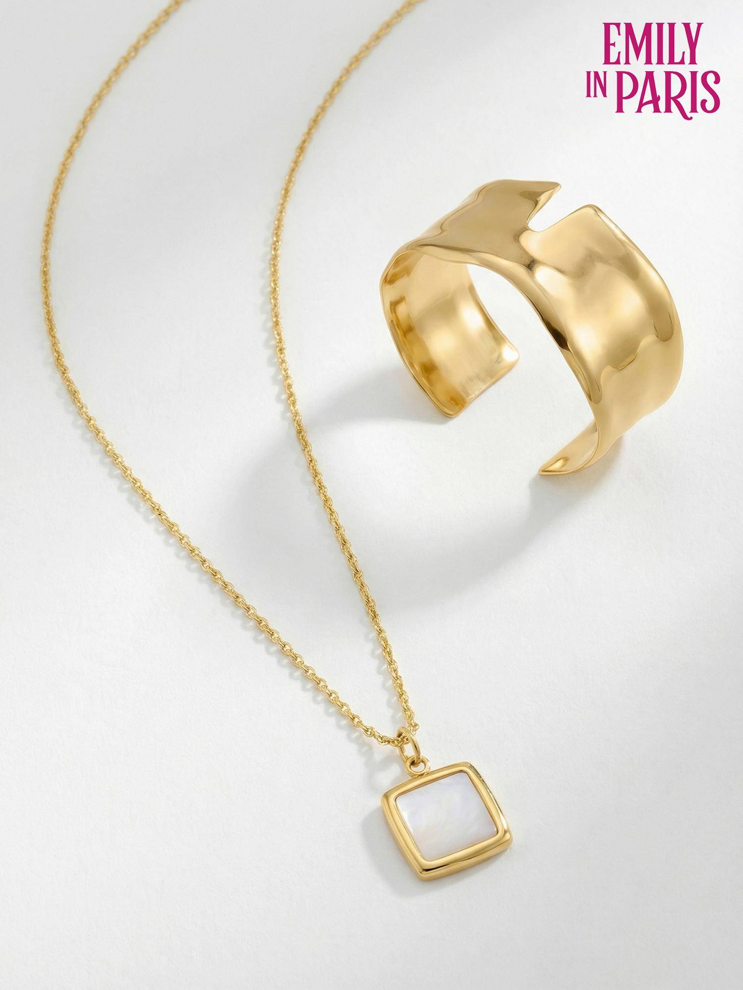 Palmonas Women Gold The Modern Muse Necklace With Cuff