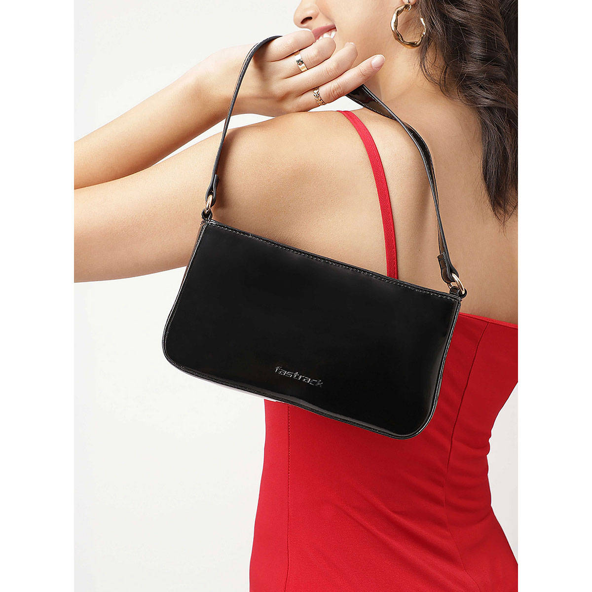 Fastrack Ivory Black Party Shoulder Bag for Women