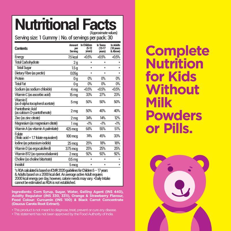 Nutribears Multivitamin And Calcium Gummies For Kids And Teens Combo