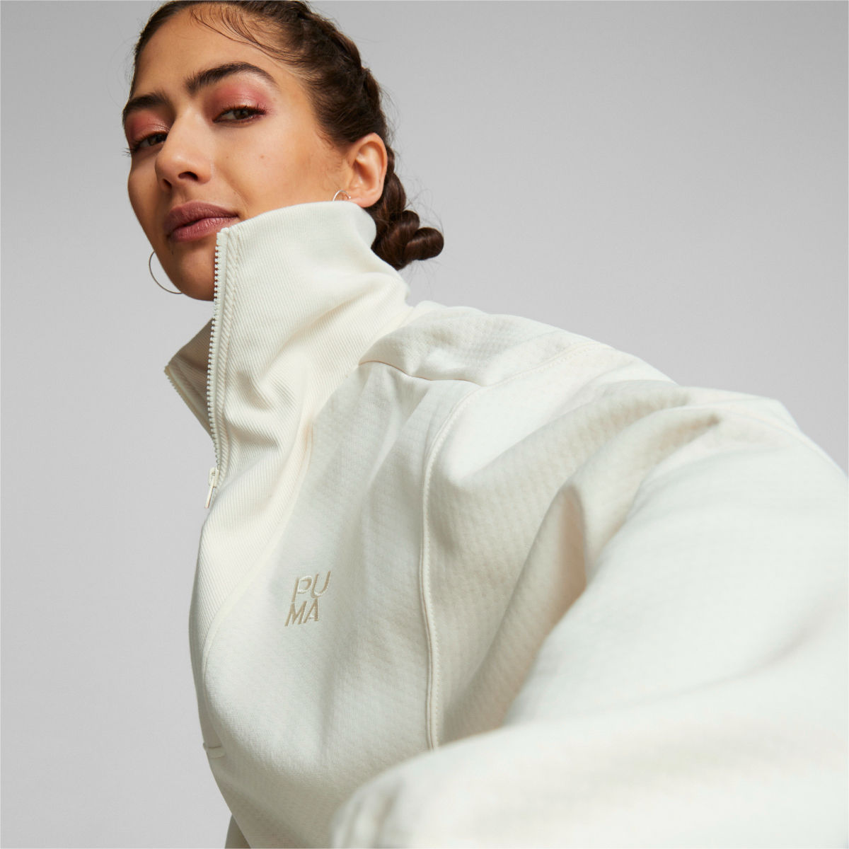 Buy Puma Infuse Half-zip Women Cream Sweatshirt Online