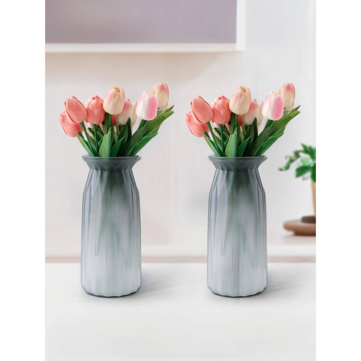 The Better Home Glass Vase for Home Decor, Pack of 2