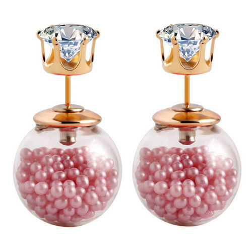 Peora Stylish Party Wear Pink Stud Earrings (PX8E52)