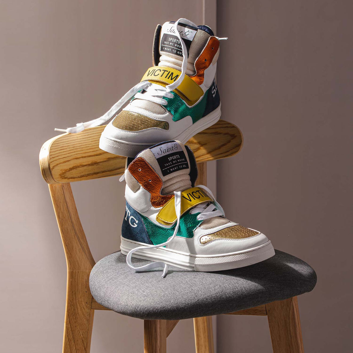 Buy Saint G Rowan Multi-Color Leather Sneakers Online