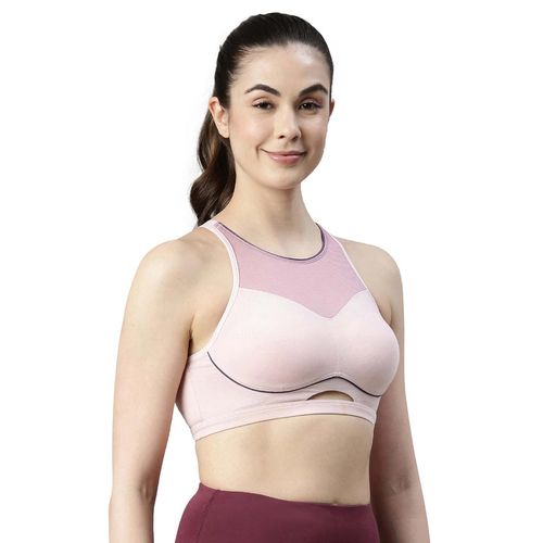 Buy Enamor Sb27 Padded Wirefree Full Coverage Contour Bounce Control Sports  Bra Multi-Color Online