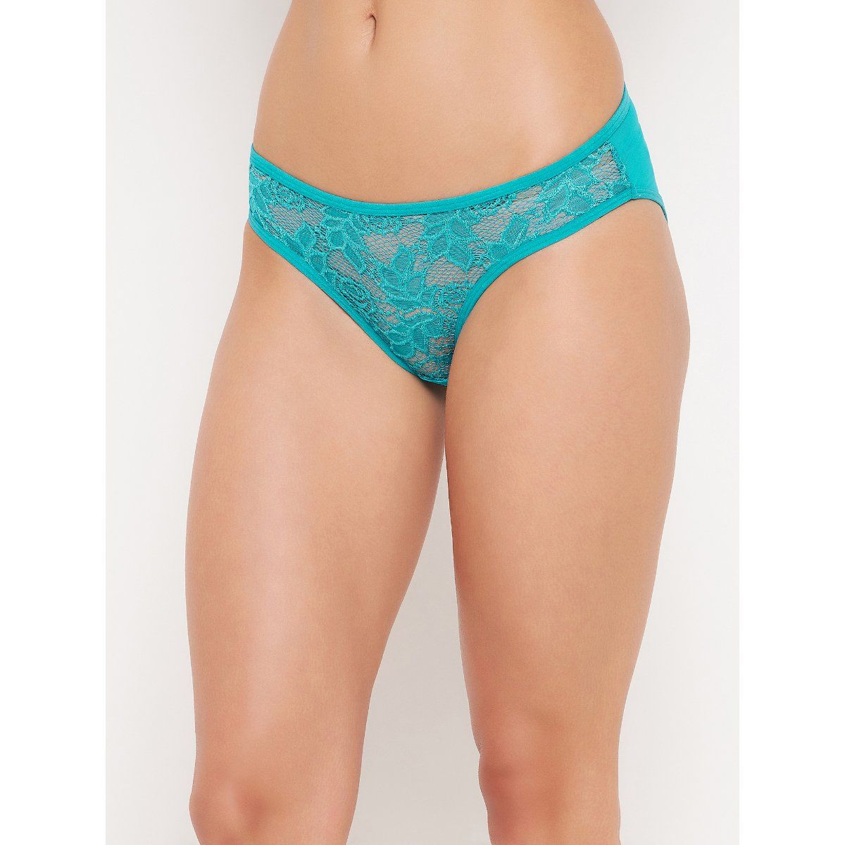 Clovia Low Waist Bikini Panty In Teal Blue Lace Buy Clovia Low Waist