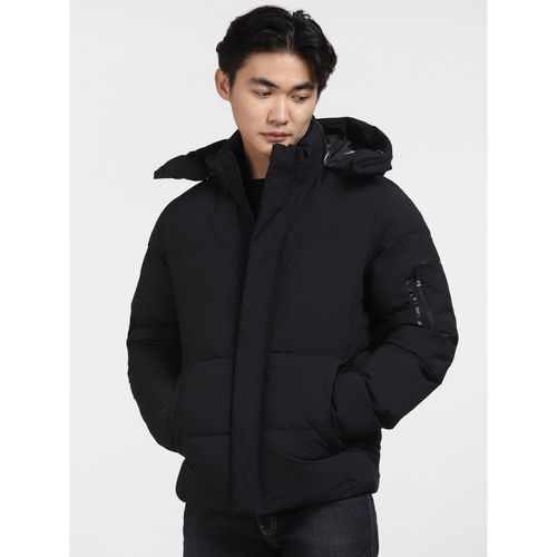 Jack and Jones, Hooded Padded Jacket Mens, Black