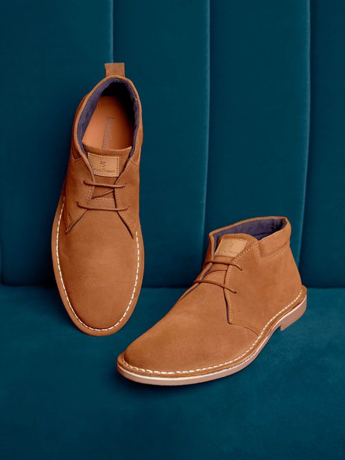Buy Louis Stitch Tan Mid-Top Solid Suede Desert Chukka Boots (Set