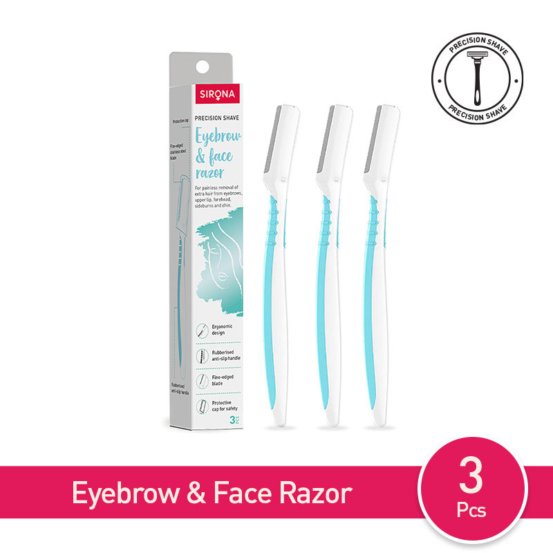 Sirona Reusable Eyebrow & Face Razors for Painfree Facial Hair Removal