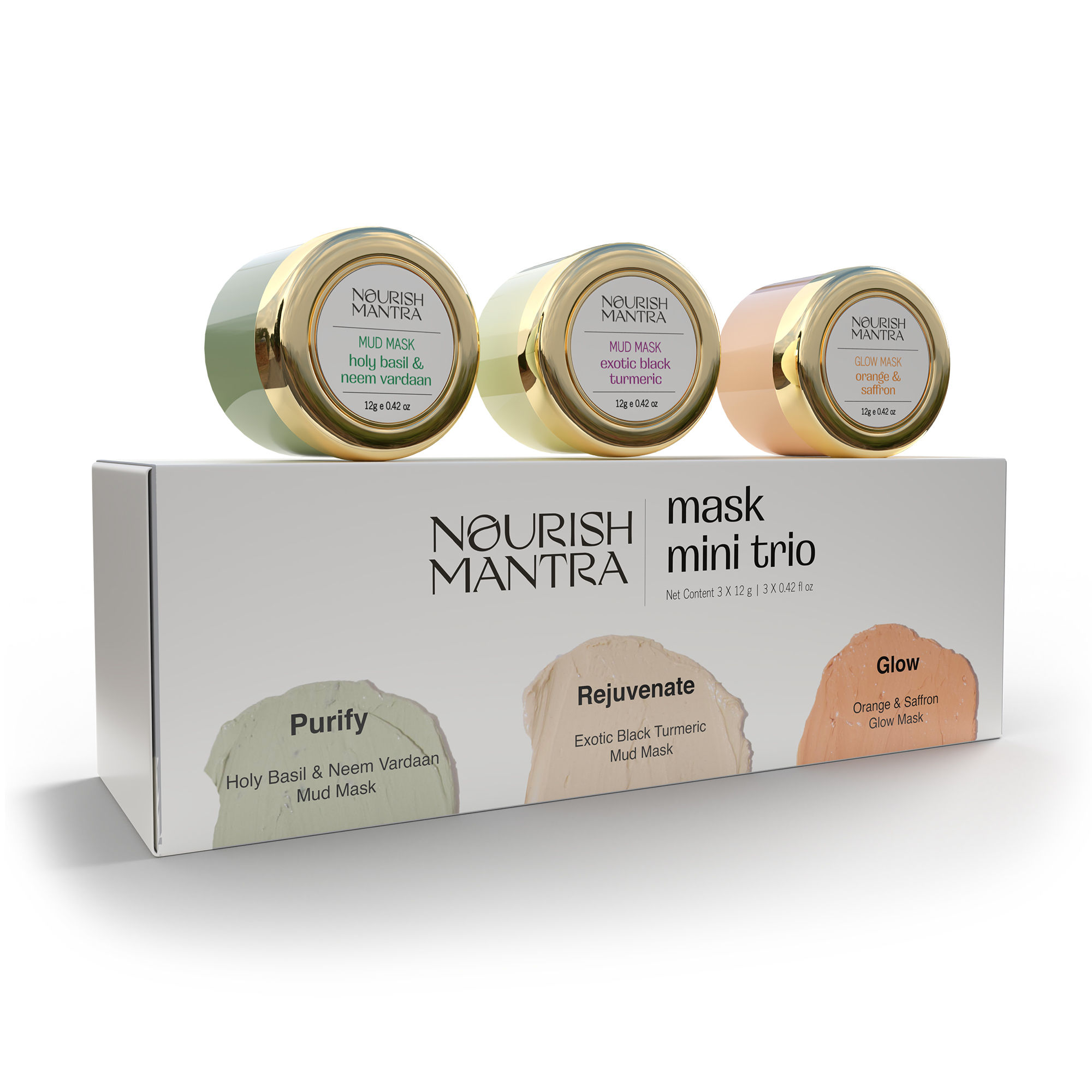 Nourish Mantra Mask Mini Trio Face Care Kit for Rejuvenated & Glowing Skin