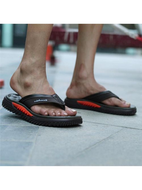 SOLETHREADS Skycruiser Brown Solid Men Flipflops