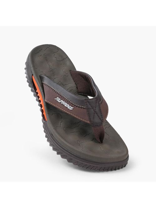 Buy SOLETHREADS Skycruiser Brown Solid Men Flipflops Online