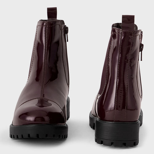 Buy Twenty Dresses by Nykaa Fashion Maroon Patent Round Toe Stitch