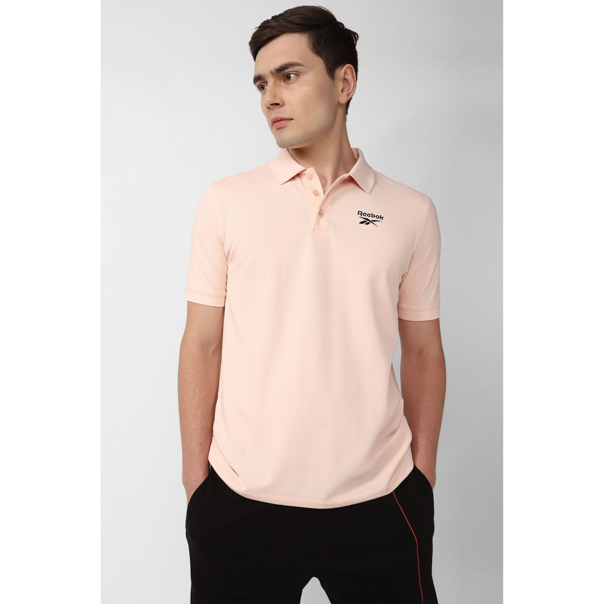 Reebok polo shirts mens on sale pink