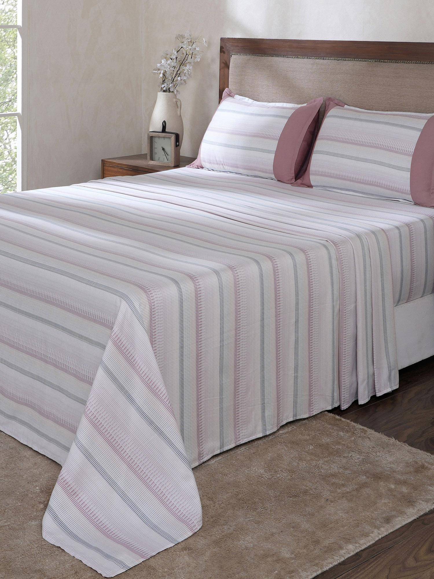 Maspar Multi-Color Cotton Bed Sheet with 1 Pillow Cover (Single)