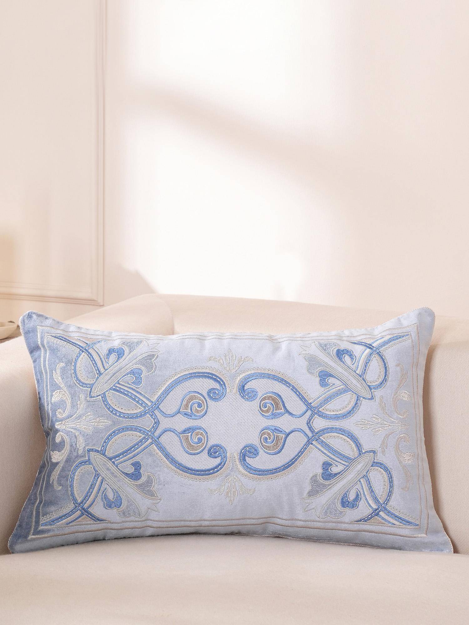 Maspar Blue Viscose Medium Cushion Cover (M)