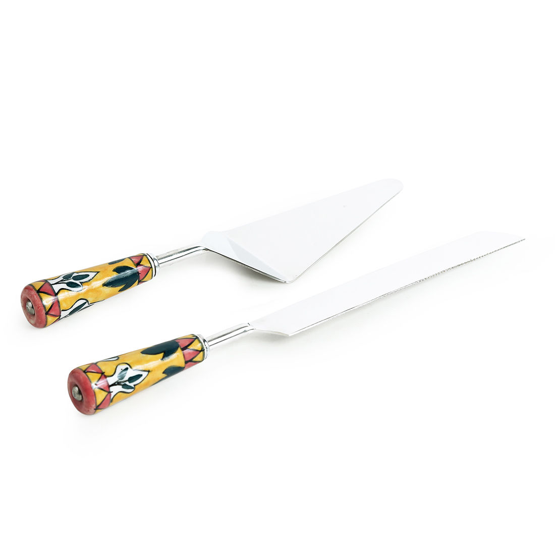 ExclusiveLane The Mughal Patti' Cake Server & Bread Knife In Stainless