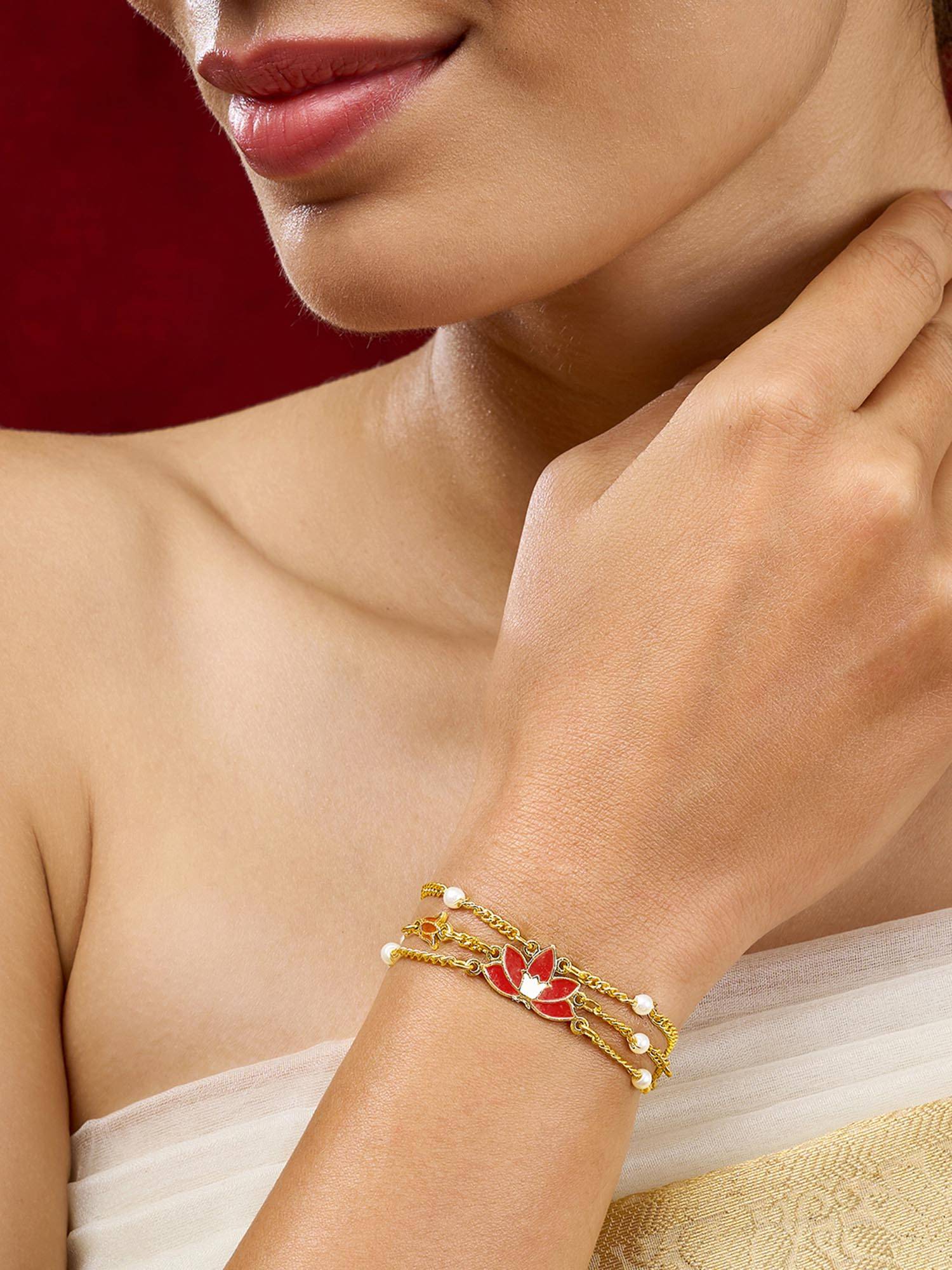 Teejh Brinali Red and Gold Plated Bracelet