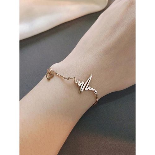 Buy Yellow Chimes Women Stainless Steel Heart Beat Rose Gold Charm