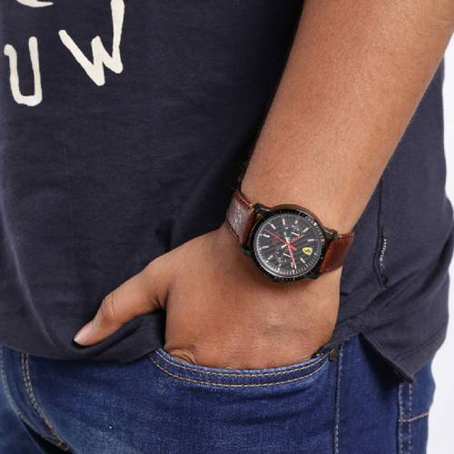 Buy Scuderia Ferrari Turbo 0830452 Black Dial Analog Watch For Men 