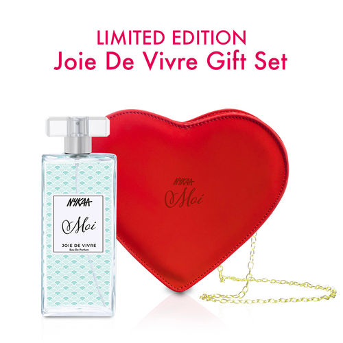 Moi by Nykaa Joie De Vivre Citrus Fresh Perfume with Red Heart Sling Bag