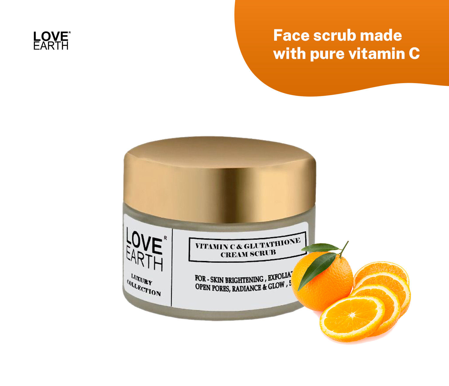 Love Earth Vitamin C and Glutathione Face Scrub with Vitamin C for Skin