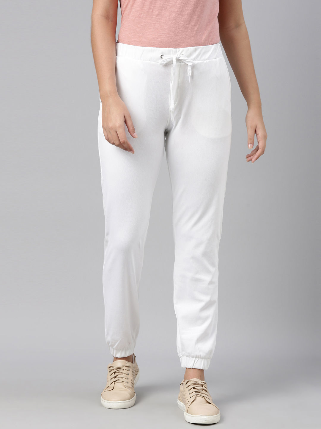 Buy SASSAFRAS Women White High Rise Pure Cotton Joggers  Trousers for Women  12222130  Myntra