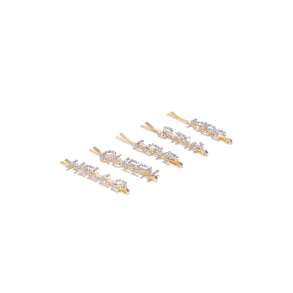Blueberry Set Of 5 Gold Plated Bobby Pins (Pack of 5)