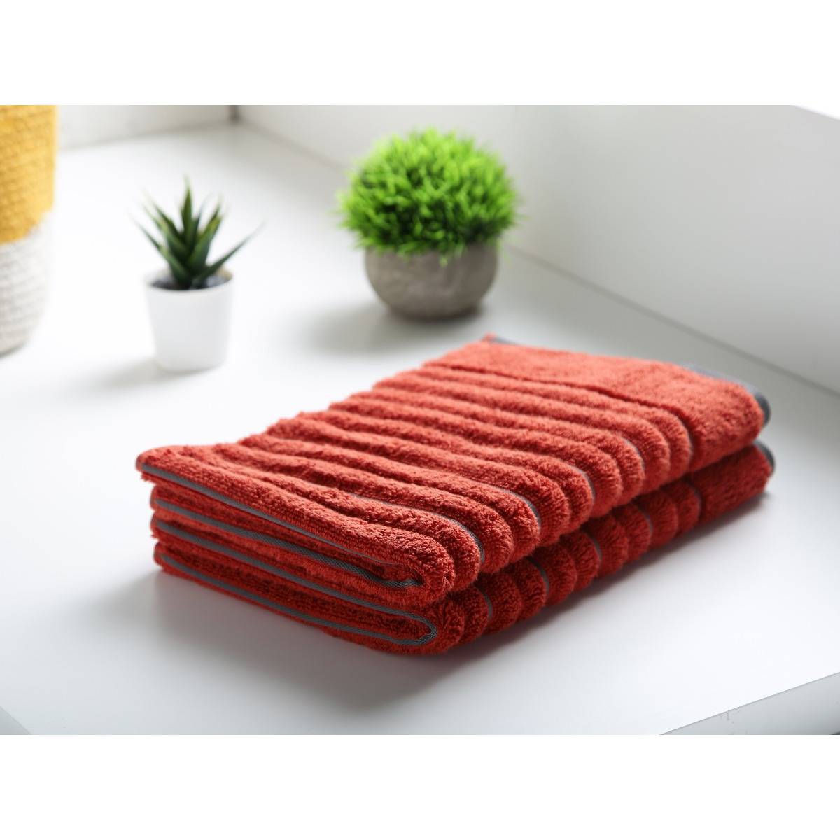 Spaces Cotton Hand Towel High Loft Ribbed Texture High Absorbency