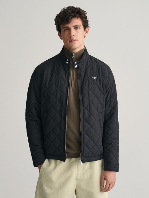 GANT Men Black Solid High Neck Full Sleeves Quilted Jacket
