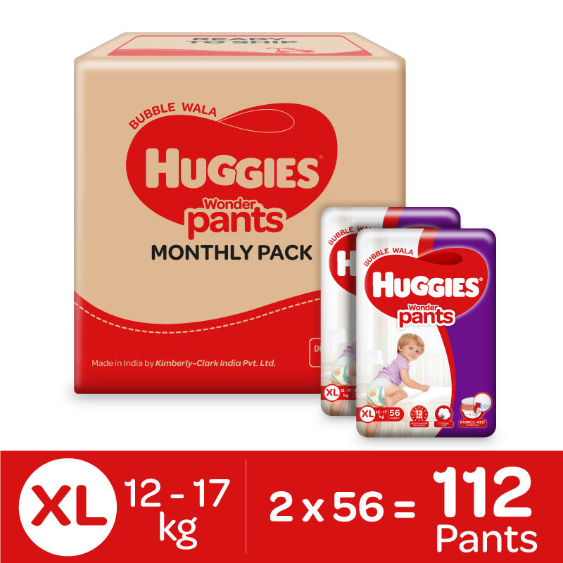 Buy Huggies Complete Comfort Wonder Pants Extra Large 1217kg Size 56  count Baby Diaper Pants with 5 in 1 Comfort Online at Low Prices in India   Amazonin