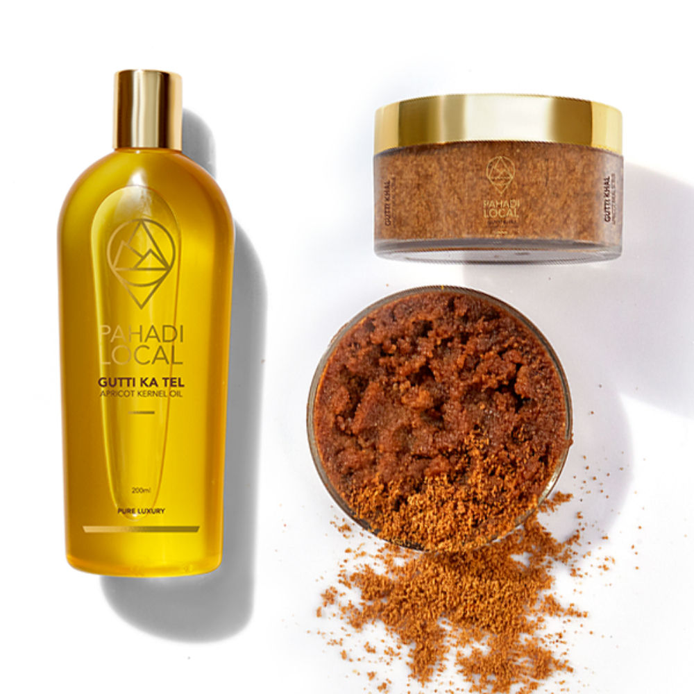 Pahadi Local Apricot Kernel Oil And Meal Scrub Combo Buy Pahadi Local