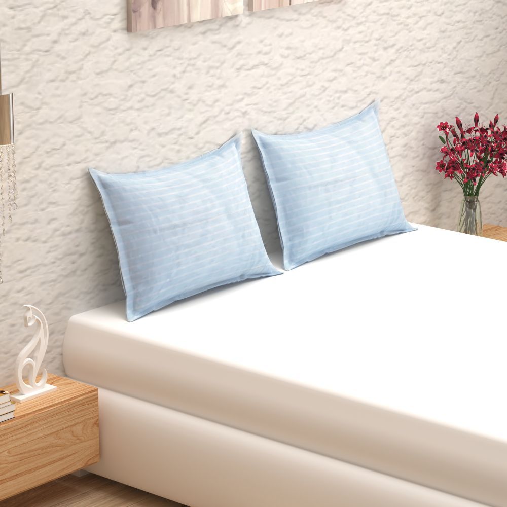 Spaces Essentials Pillow Covers 210 Tc Blue Cotton 2 Pillow Cover Buy