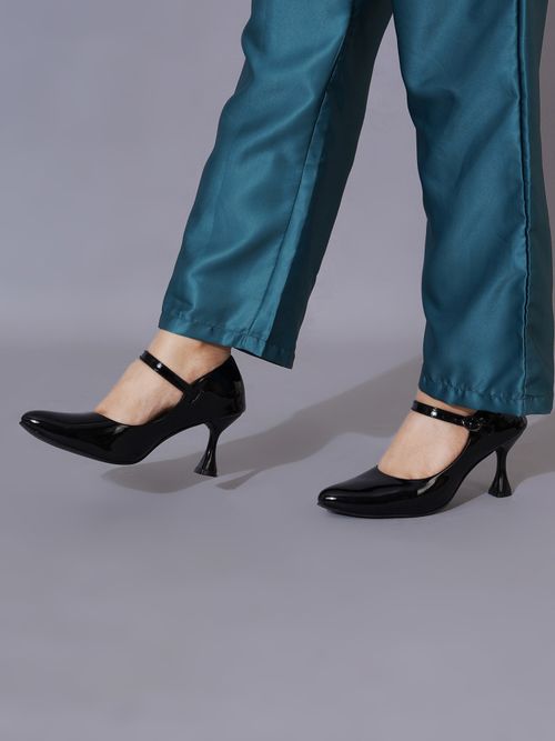 Shoetopia Black Classic Pointed-Toe Pump Heels (EURO 36)