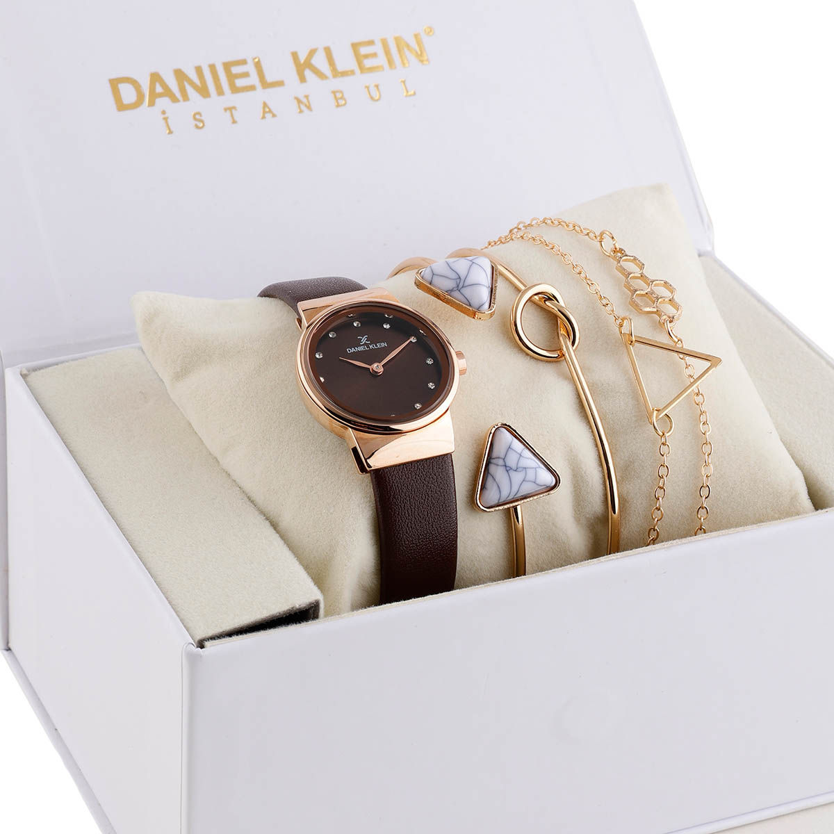 Buy Daniel Klein Brown Dial Womens Gift Set watch with Bracelets