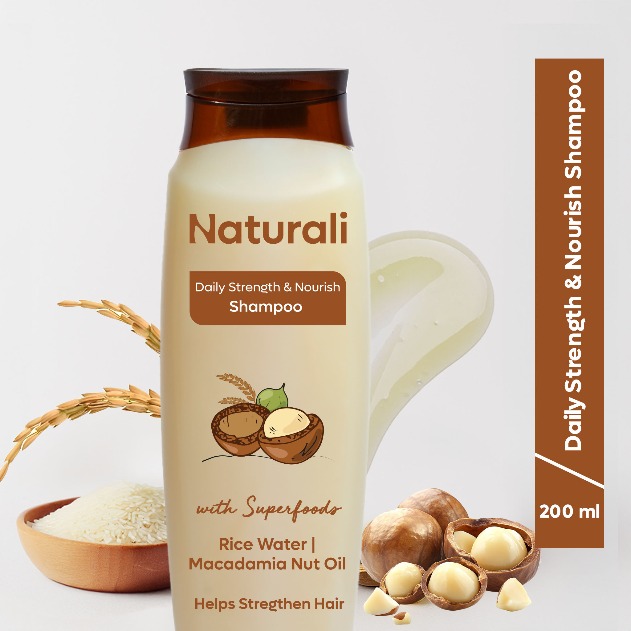 Naturali Rice Water Shampoo for Frizzy and Dry Hair Sulphate Free Shampoo For Women