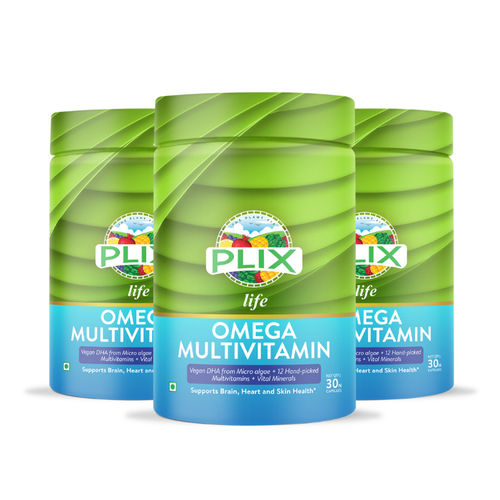 Buy Plix Life Omega 3 Multivitamins For Daily Well-being, Pack Of 3 Online