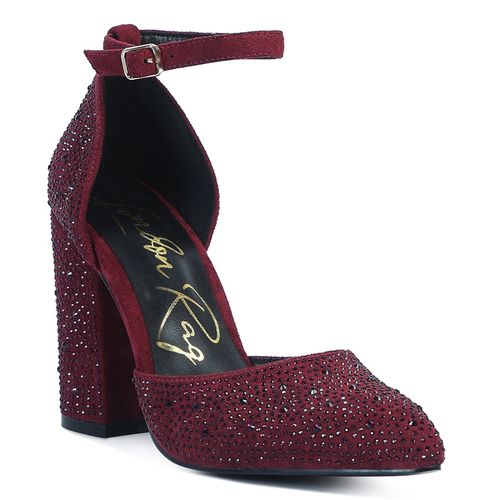 Buy London Rag Embellished Burgundy Heels Online