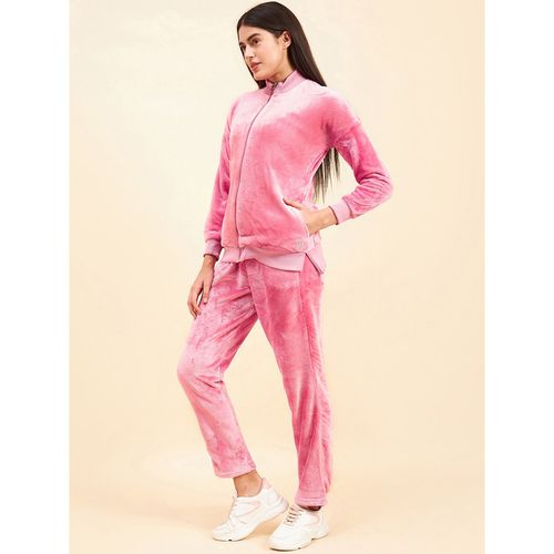 Buy Sweet Dreams Women Pink Solid Track Suit (Set of 2) Online