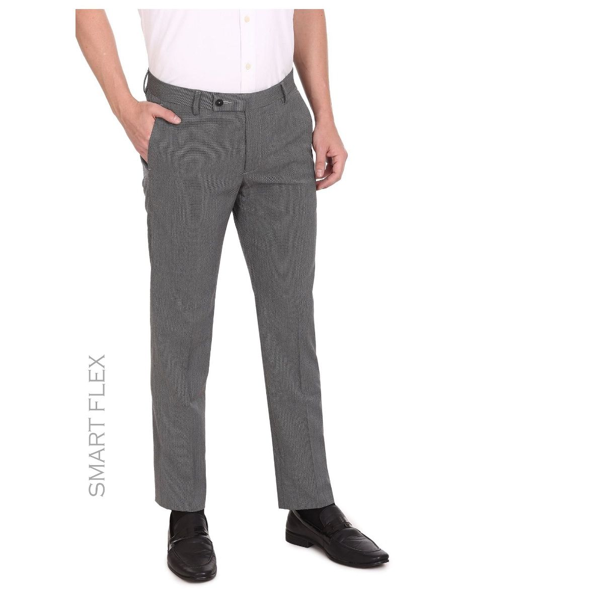 Men's Flat Front Smart Formal Pants Office Supercrease Tailored Fit Trousers  | eBay