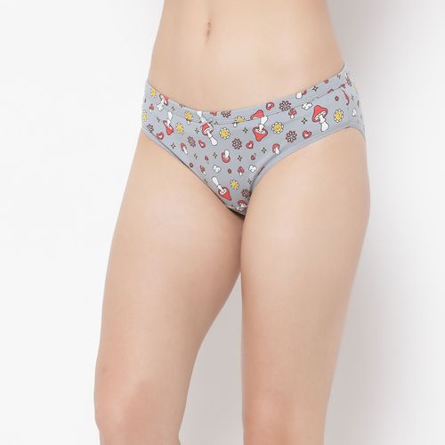 Buy Clovia Women's 100% Cotton Low Waist Inner Elastic Bikini Panty  (PN3518B08_Blue_S) at