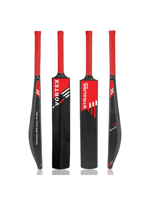 Buy Strauss Vortex Plastic Cricket Bat Black Red (8) Online